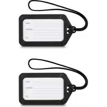 Hama etichetta bagaglio, 9 x 5 cm, confezione da 2, nero (00178161)