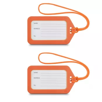 Hama etichetta per bagagli, 9 x 5 cm, set da 2, arancione (00178163)