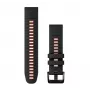 Garmin QuickFit cinturino in silicone per orologio da 22 mm, nero/rosso (010-13280-06)