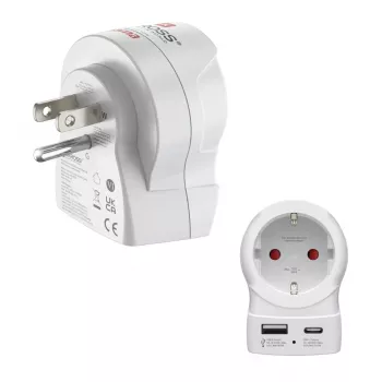 Hama adattatore da viaggio EU a US 1x USB-A USB-C P - cavo - digitale/dati