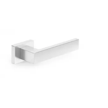 HANDLE DOOR CUBE RT CHROME - set maniglia porta in lega di zinco con cromo lucido, con rosetta quadrata, reversibile per porte interne, rosetta 52x52 mm, maniglia 130 mm