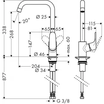 HANSGROHE Focus miscelatore per cucina 31820000 cromo
