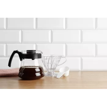 HARIO V60-01 Dripper in plastica per caffè trasparente 1-2 tazze