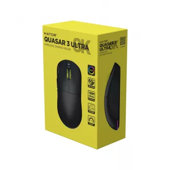 Hator Quasar 3 Ultra mouse da gaming wireless 8K nero