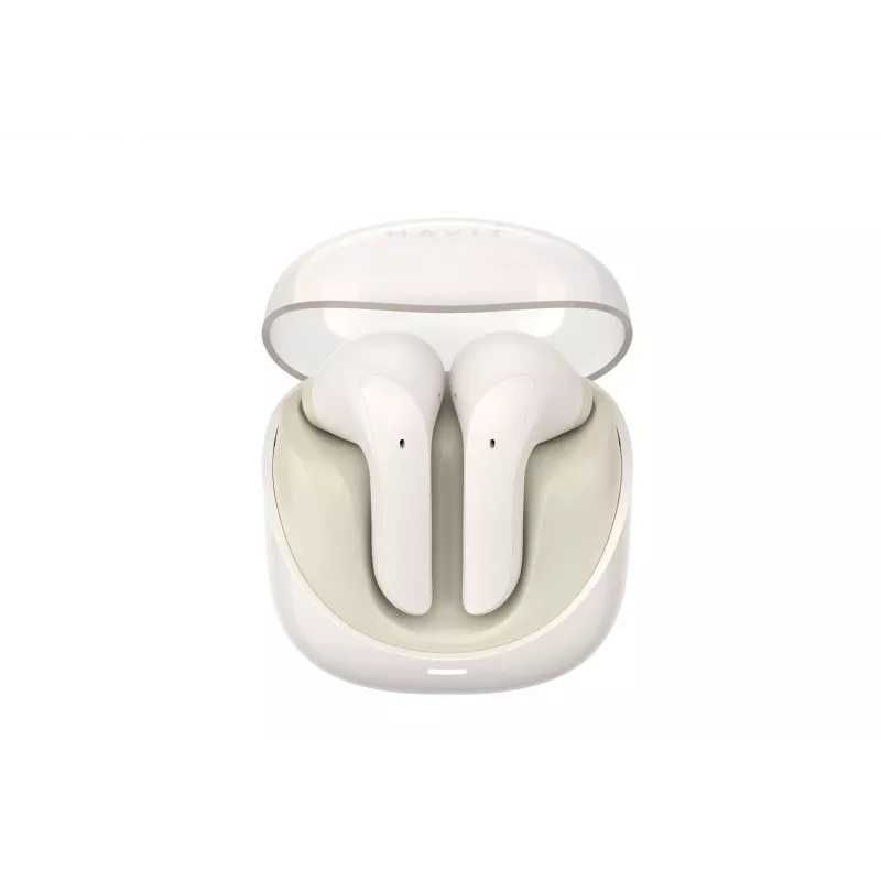 HAVIT TW974 Modern Buds Auricolari True Wireless Stereo con Bluetooth 5.3, driver 10mm, IPX4, controllo touch, custodia di ricarica USB-C, 20h di riproduzione totale – beige