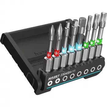HAZET 2304SH-11 set di 8 punte, Torx interno e brugola interna, attacco 1/4 pollice, supporto magnetico