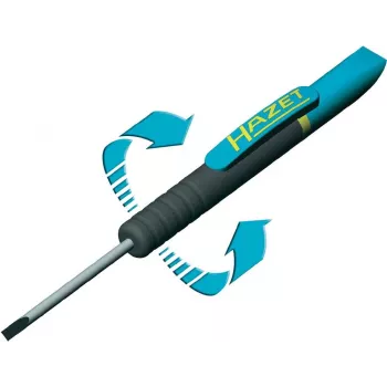 HAZET 805C-25 cacciavite a clip con lama piatta 0,8 x 4,0 mm, lama 25 mm, impugnatura ergonomica multiuso, DIN ISO 2380-1