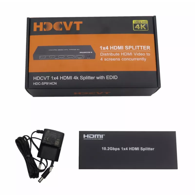 HDCVT HDC-SP914CN Splitter HDMI 1.4 1x4 4K con gestione EDID
