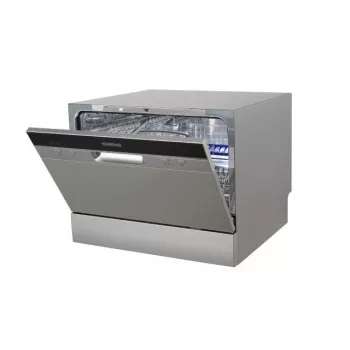 HEINRICH'S 8840 Lavastoviglie a libera installazione, 12 coperti, 6 programmi di lavaggio, argento