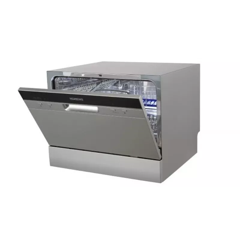 HEINRICH'S 8840 Lavastoviglie a libera installazione, 12 coperti, 6 programmi di lavaggio, argento