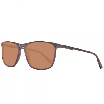 Helly Hansen HH5004-C01-57 Occhiali da sole uomo rettangolari, montatura nera, lenti grigie, 57/18/140 mm