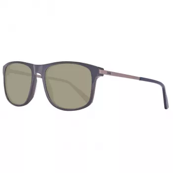 Helly Hansen HH5016-C03-56 Occhiali da sole uomo polarizzati, montatura nera, lenti grigio fumo, 56/18/140 mm