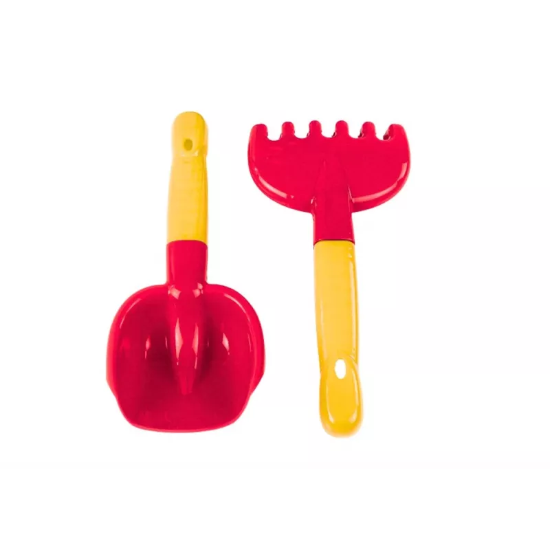 HEMAR set rastrello per sabbia, spatola, bicolore, 2 pz. mix