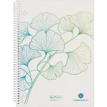 Herlitz GREENline Ginkgo blocco a spirale A5, 70 fogli, a quadretti 50033508