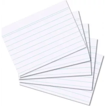 HERLITZ Schede per schedario DIN A8 rigate bianche 170 g senza legno righe blu 100 pezzi
