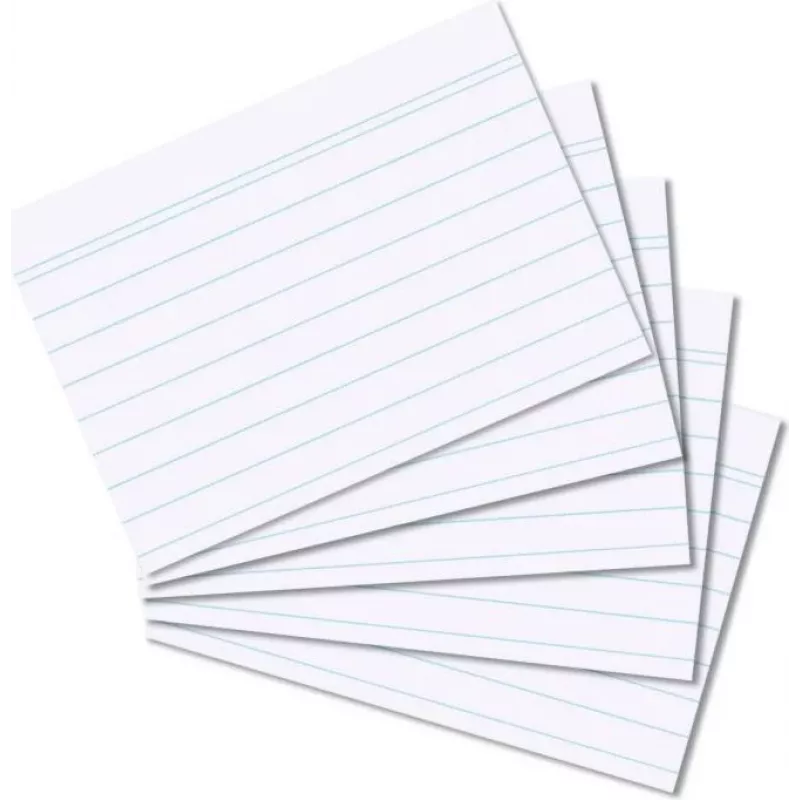 HERLITZ Schede per schedario DIN A8 rigate bianche 170 g senza legno righe blu 100 pezzi