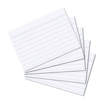 HERLITZ Schede per schedario DIN A8 rigate bianche 170 g senza legno righe blu 100 pezzi