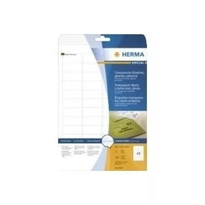 HERMA 8016 etichette in poliestere cristalline lucide A4 45,7 x 21,2 mm 1200 etichette
