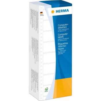 HERMA 8210 etichette per computer – carta continua, perforate, adesive permanenti, carta bianca opaca, 88,9 x 23 mm, 6000 etichette