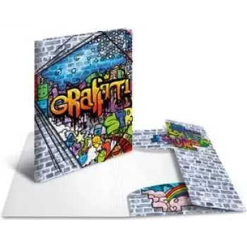 HERMA Graffiti cartella con elastico A4 polipropilene con 3 alette interne, multicolore, 1 pezzo (19237)