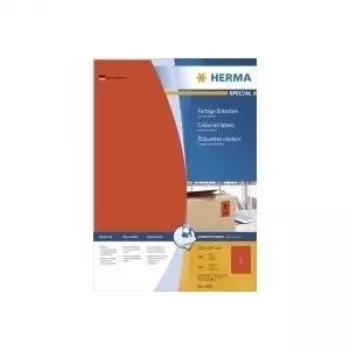 HERMA Special 4402 etichette adesive permanenti opache rosse per carta A4 - 100 fogli (100 etichette)