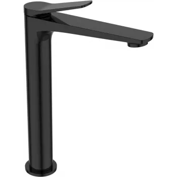 High Peak Miscelatore lavabo alto Nestos nero lucido