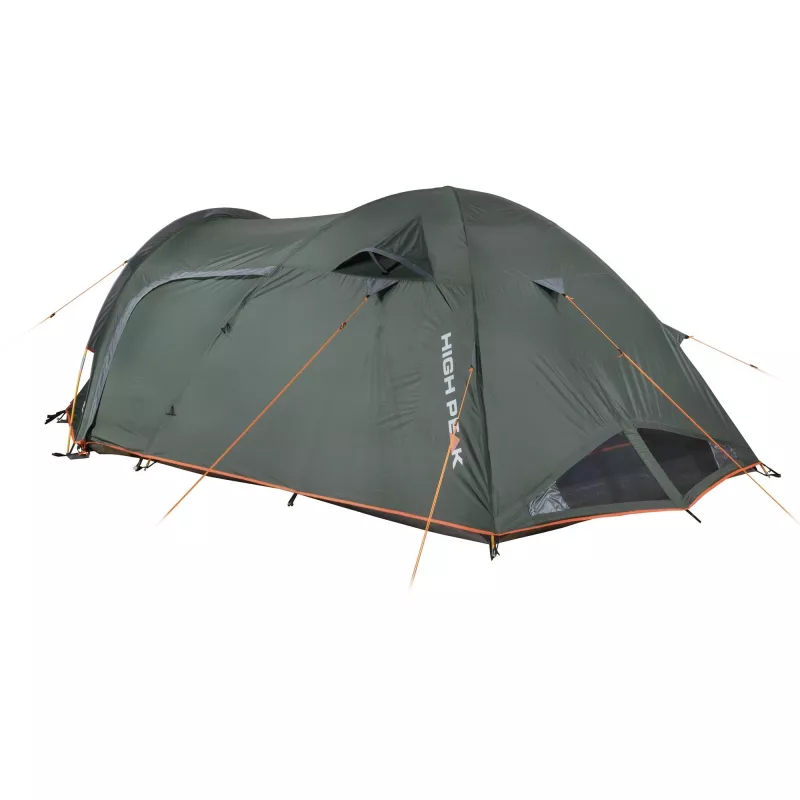 High Peak Kira 3.1 tenda a cupola verde scuro/grigio con veranda a tunnel, Climate Protection 80