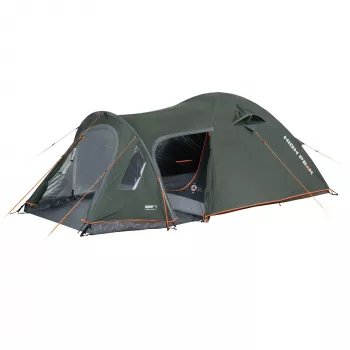 High Peak Kira 3.1 tenda a cupola verde scuro/grigio con veranda a tunnel, Climate Protection 80