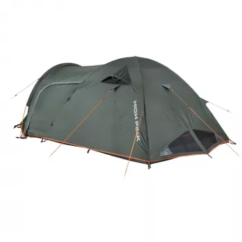 High Peak Kira 4.1 tenda a cupola (verde scuro/grigio, con veranda a tunnel, Climate Protection 80)