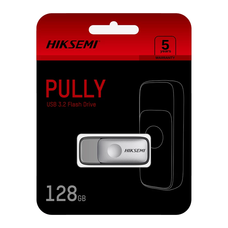 HIKSEMI Pully Chiavetta USB 3.2 Gen 1 128GB, retrattile senza cappuccio, nero