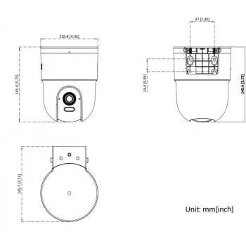 Hikvision DS-2CD1F47G3H-LIUF/SX Telecamera di rete dome fissa 4MP con microfono integrato, obiettivo 2,8 mm, IP67, IK10, PoE