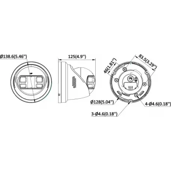Hikvision DS-2CD2363G2P-LISU/SL(180°)(O-STD) 6 MP telecamera di rete esterna a doppia lente con vista panoramica 180°, AcuSense, audio bidirezionale, luce flash, IP67