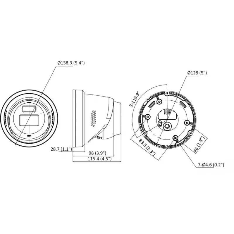 Hikvision DS-2CD2367G3-LIS2UY/SRB Telecamera di rete turret 6MP AcuSense, 2,8 mm, Nero