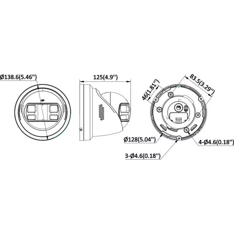 Hikvision DS-2CD2387G3P-LIS2UY/SL telecamera IP turret 8MP, panorama 180°, AcuSense, PoE, IP67