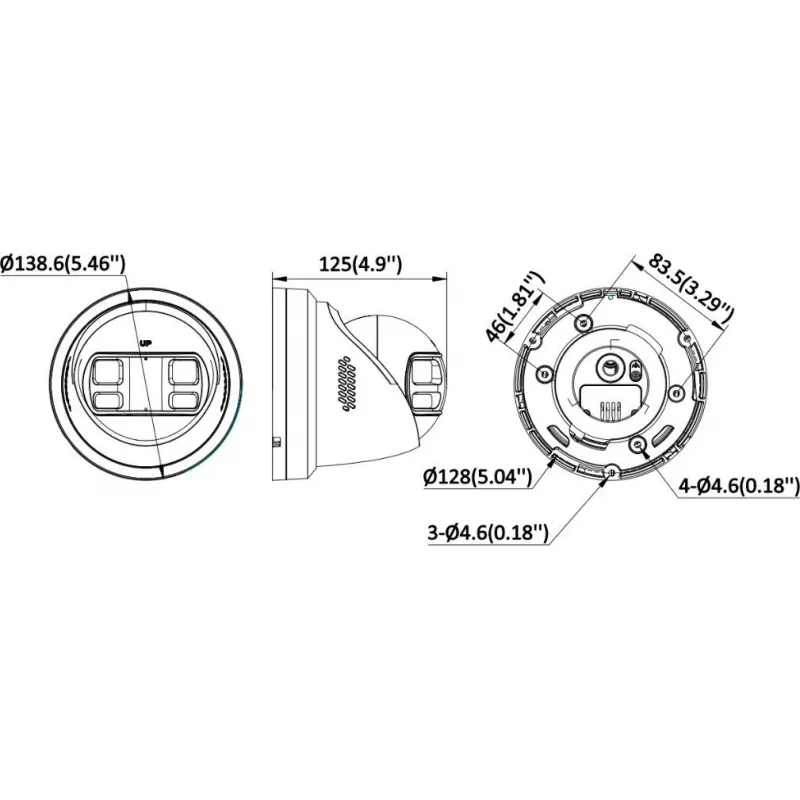 Hikvision DS-2CD2387G3P-LIS2UY/SL telecamera IP turret 8MP, panorama 180°, AcuSense, PoE, IP67