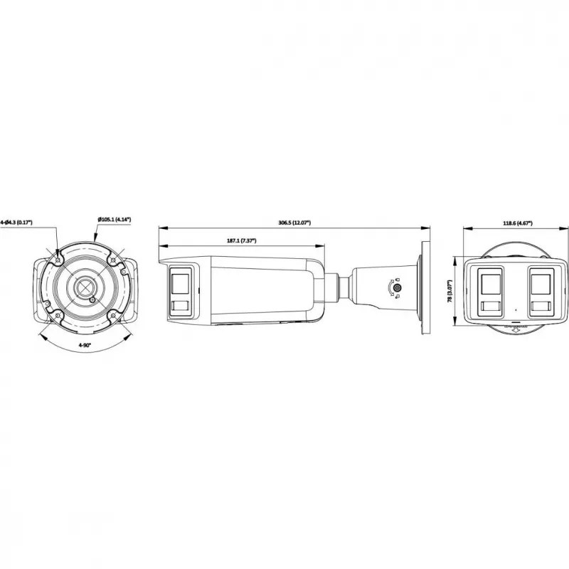 Hikvision DS-2CD2T167G3P-LIS2UY/SL(180°) telecamera IP panoramica 16MP - ColorVu AcuSense