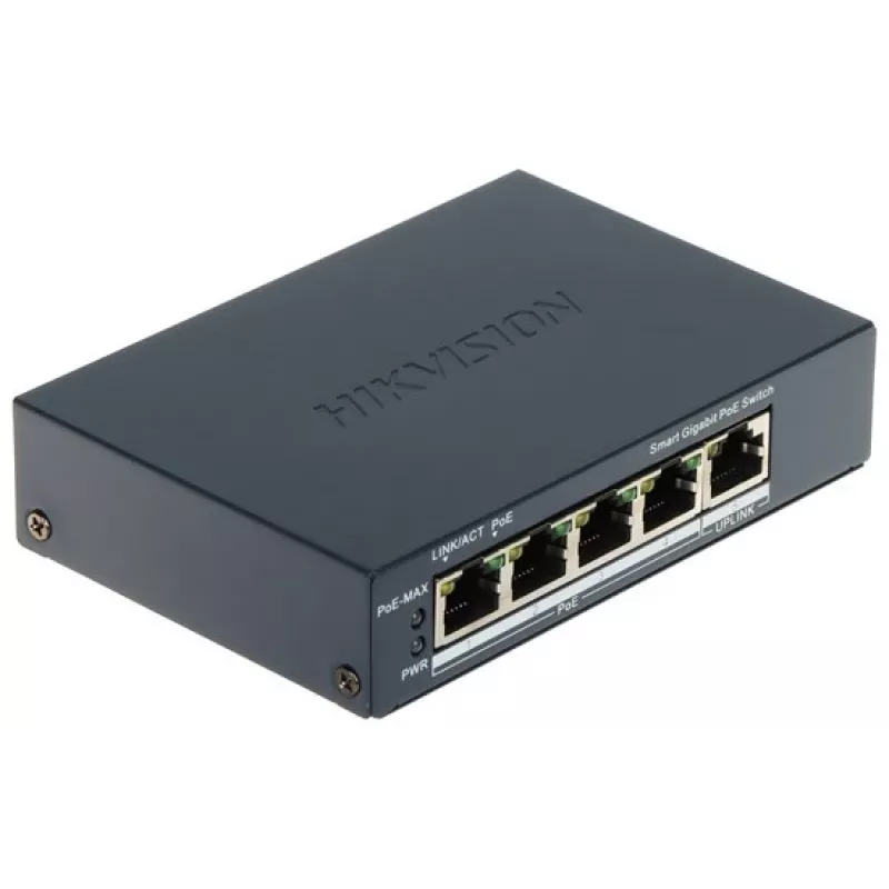 Hikvision DS-3E1505P-EI switch PoE 4 porte 1 Gbps