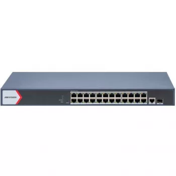 Hikvision DS-3E1526P-EIV2 switch managed 26 porte Gigabit PoE+ con 2 uplink SFP (budget 370W)