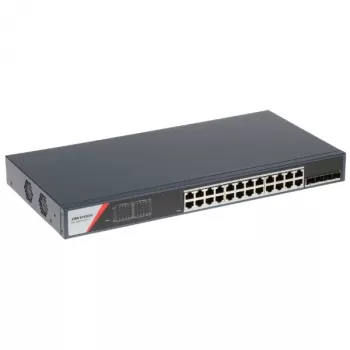 Hikvision DS-3E1528-SI-24T4F Switch PoE managed Layer 2, 24 porte PoE, 4 uplink SFP, budget PoE 370W