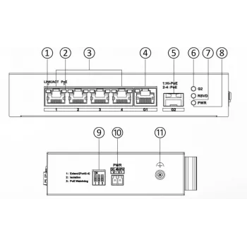 Hikvision DS-3T0306HP Switch di rete unmanaged 5 porte Fast Ethernet PoE nero