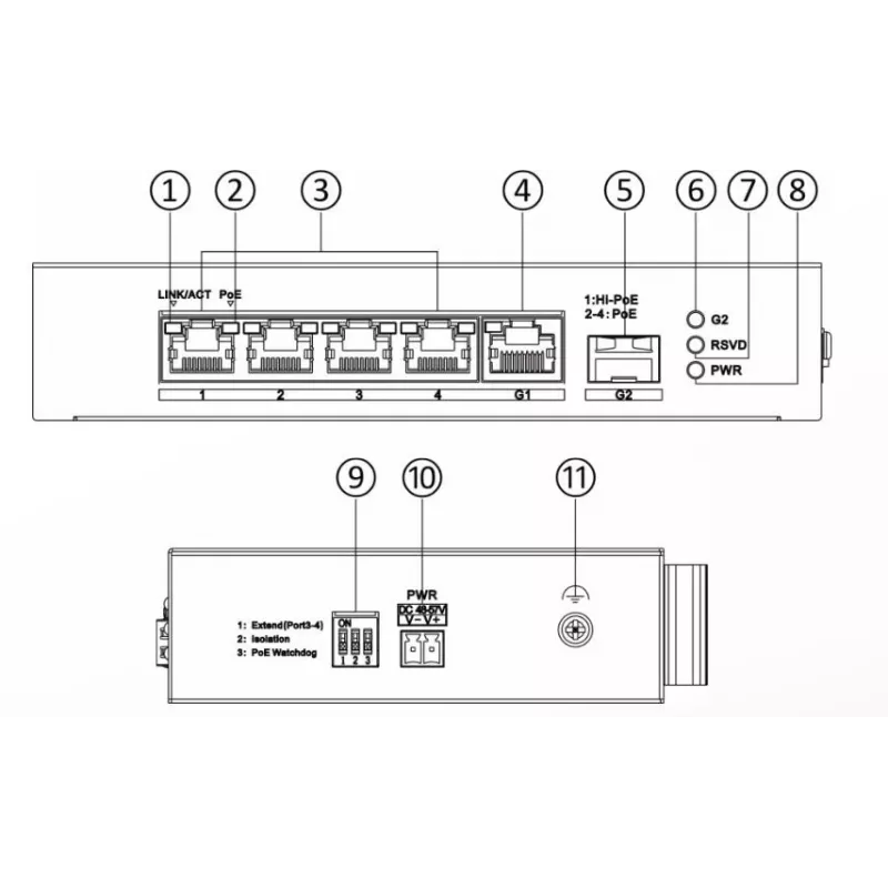 Hikvision DS-3T0306HP Switch di rete unmanaged 5 porte Fast Ethernet PoE nero