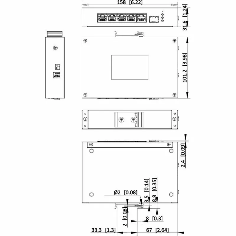 Hikvision DS-3T0306HP Switch di rete unmanaged 5 porte Fast Ethernet PoE nero