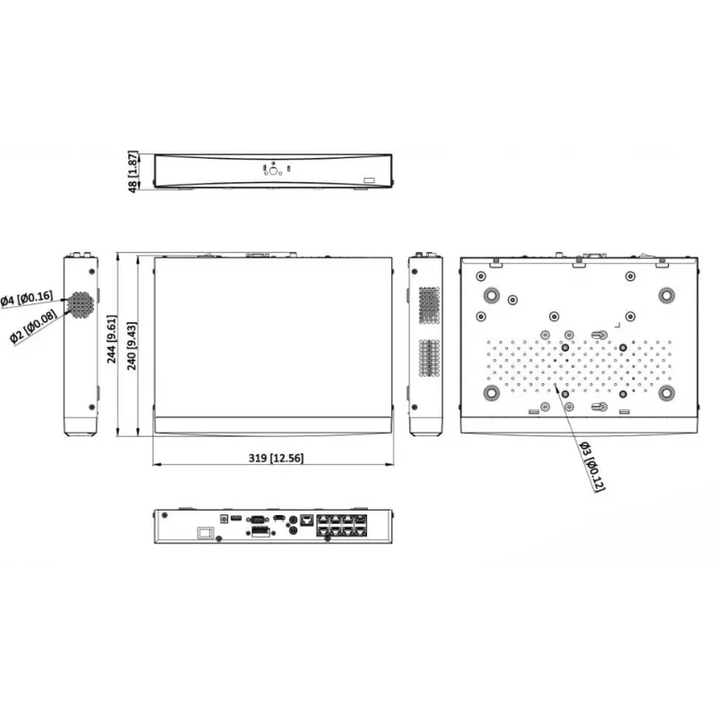 NVR Hikvision DS-7608NXI-K1/8P/VPro(STD) 8 canali AcuSense 4K PoE