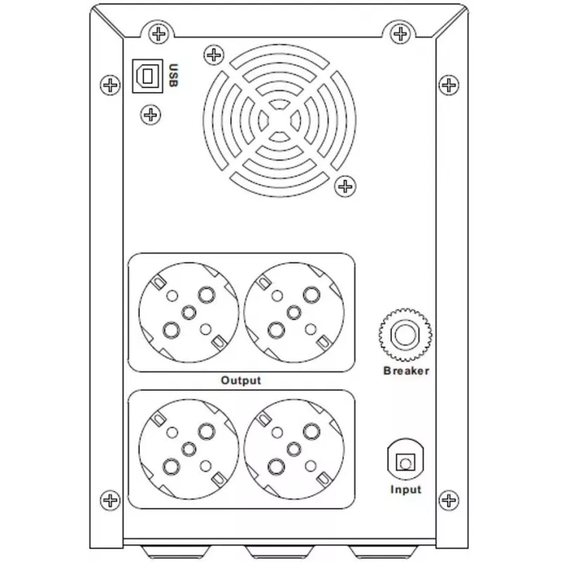 Hikvision DS-UPS3000-R(O-STD)/EU gruppo di continuità UPS 3000 VA / 1800 W, AVR, LCD, 4x Schuko, USB