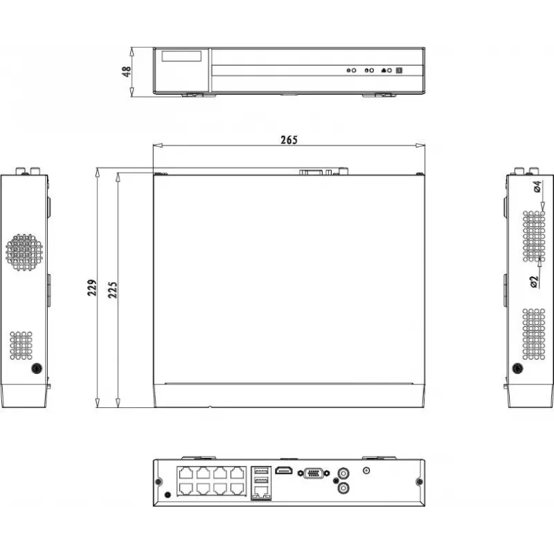 HILOOK NVR-108MH-D/8P(D) Videoregistratore di rete PoE 8 canali 5MP