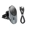 Hoco CA91 supporto auto magnetico Magic con ricarica wireless rapida, 15W, grigio