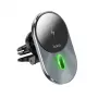 Hoco CA91 supporto auto magnetico Magic con ricarica wireless rapida, 15W, grigio
