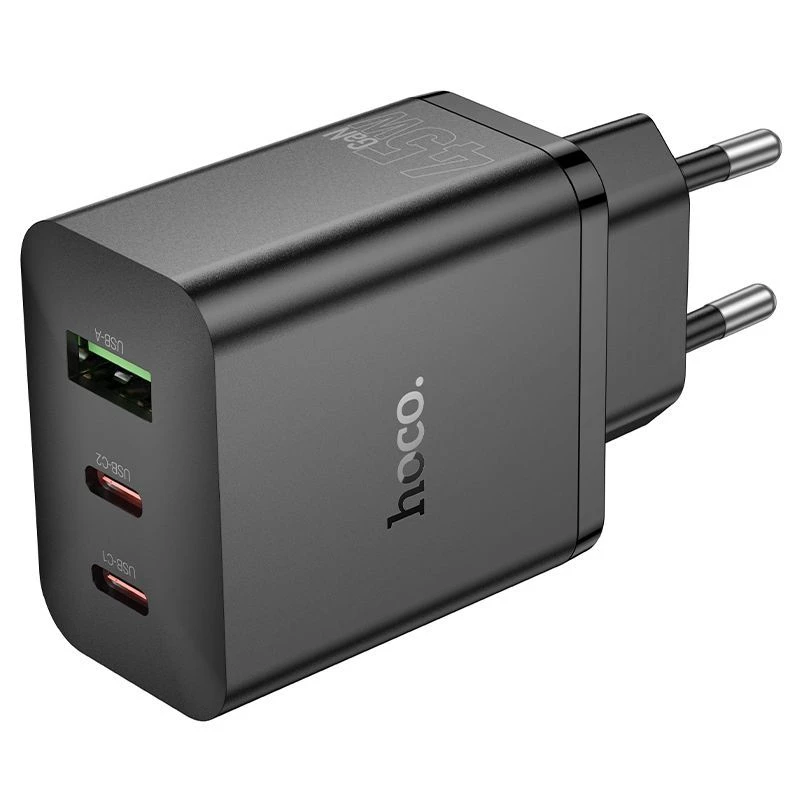 Hoco N50 Scenery PD45W (2C1A) caricabatterie spina EU nero