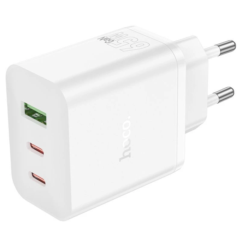 Hoco N51 Scenery PD65W (2C1A) Caricabatterie GaN spina EU bianco