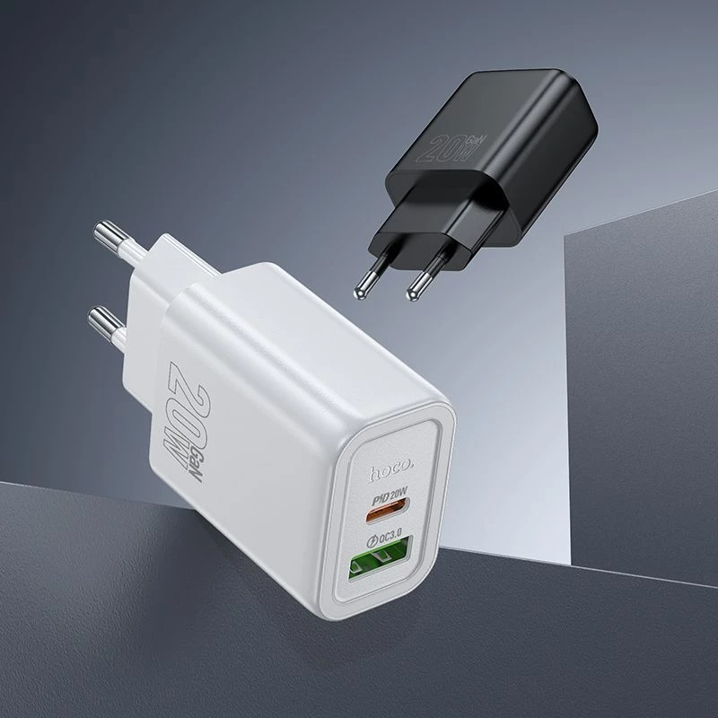 Hoco N61 Caricabatterie Gentle PD20W+QC3.0 (EU) bianco